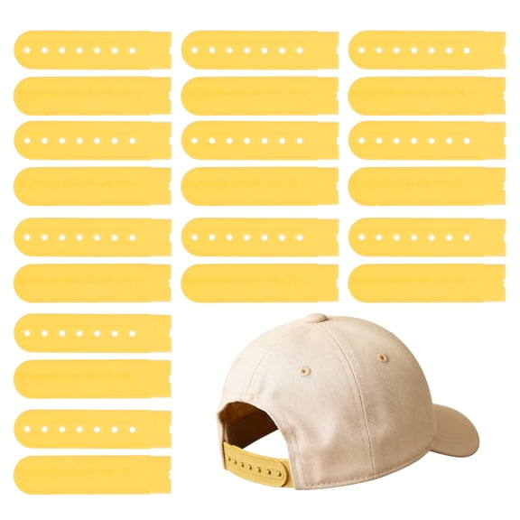Uxcell Snapback Extender, 11 Set Adjustable Hats Snap Buckle 7 Hole Plastic Cap Buckle Snapback Hat Extender Strap Covers Snap Back Replacement Strap for Baseball Caps, Yellow
