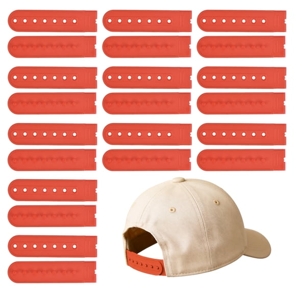 Uxcell Snapback Extender, 11 Set Adjustable Hats Snap Buckle 7 Hole Plastic Cap Buckle Snapback Hat Extender Strap Covers Snap Back Replacement Strap for Baseball Caps, Red