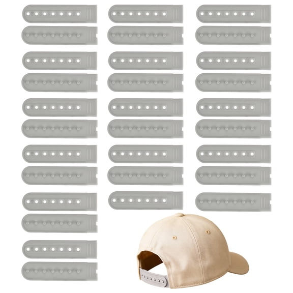 Uxcell Snapback Extender, 15 Set Adjustable Hats Snap Buckle 7 Hole Plastic Cap Buckle Snapback Hat Extender Strap Covers Snap Back Replacement Strap for Baseball Caps, Gray