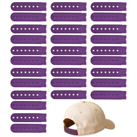 Uxcell Snapback Extender, 15 Set Adjustable Hats Snap Buckle 7 Hole Plastic Cap Buckle Snapback Hat Extender Strap Covers Snap Back Replacement Strap for Baseball Caps, Purple