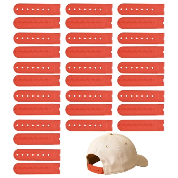 Uxcell Snapback Extender, 15 Set Adjustable Hats Snap Buckle 7 Hole Plastic Cap Buckle Snapback Hat Extender Strap Covers Snap Back Replacement Strap for Baseball Caps, Red
