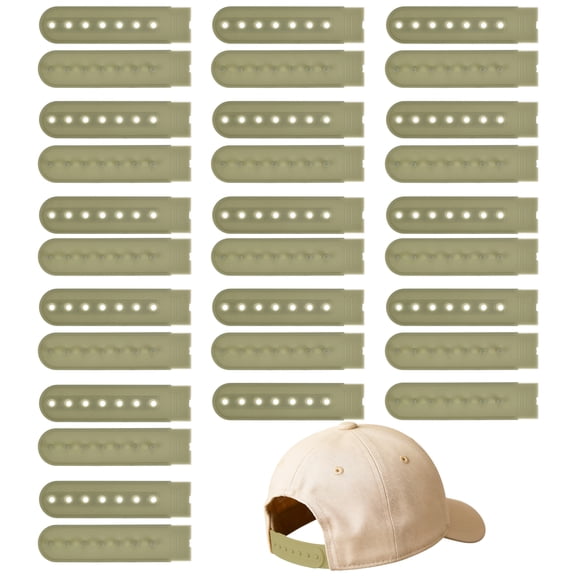 Uxcell Snapback Extender, 15 Set Adjustable Hats Snap Buckle 7 Hole Plastic Cap Buckle Snapback Hat Extender Strap Covers Snap Back Replacement Strap for Baseball Caps, Army Green