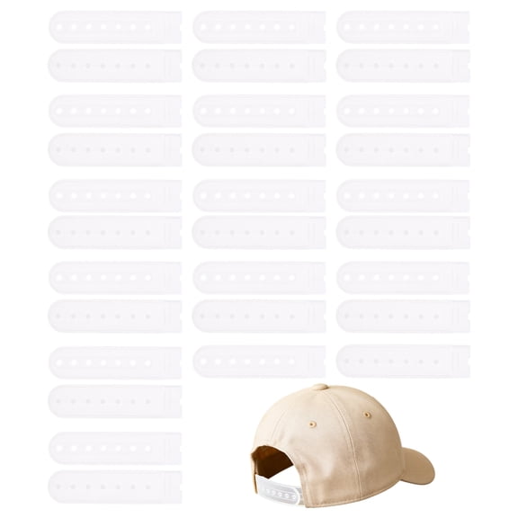 Uxcell Snapback Extender, 15 Set Adjustable Hats Snap Buckle 7 Hole Plastic Cap Buckle Snapback Hat Extender Strap Covers Snap Back Replacement Strap for Baseball Caps, Transparent