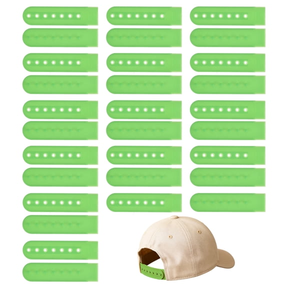 Uxcell Snapback Extender, 15 Set Adjustable Hats Snap Buckle 7 Hole Plastic Cap Buckle Snapback Hat Extender Strap Covers Snap Back Replacement Strap for Baseball Caps, Grass Green