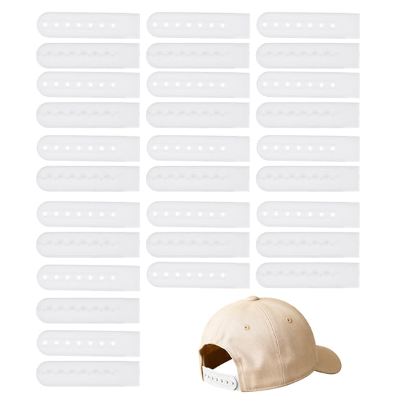 Uxcell Snapback Extender, 15 Set Adjustable Hats Snap Buckle 7 Hole Plastic Cap Buckle Snapback Hat Extender Strap Covers Snap Back Replacement Strap for Baseball Caps, White