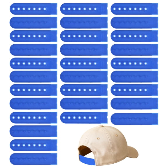 Uxcell Snapback Extender, 15 Set Adjustable Hats Snap Buckle 7 Hole Plastic Cap Buckle Snapback Hat Extender Strap Covers Snap Back Replacement Strap for Baseball Caps, Dark Blue
