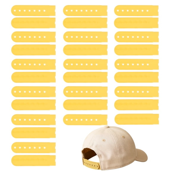 Uxcell Snapback Extender, 15 Set Adjustable Hats Snap Buckle 7 Hole Plastic Cap Buckle Snapback Hat Extender Strap Covers Snap Back Replacement Strap for Baseball Caps, Yellow