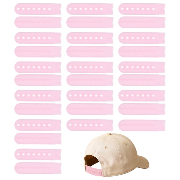 Uxcell Snapback Extender, 15 Set Adjustable Hats Snap Buckle 7 Hole Plastic Cap Buckle Snapback Hat Extender Strap Covers Snap Back Replacement Strap for Baseball Caps, Pink