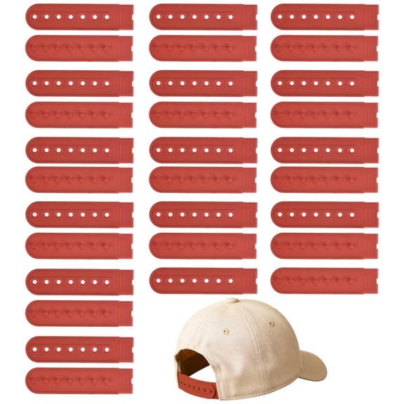 Uxcell Snapback Extender, 15 Set Adjustable Hats Snap Buckle 7 Hole Plastic Cap Buckle Snapback Hat Extender Strap Covers Snap Back Replacement Strap for Baseball Caps, Burgundy