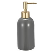 Uxcell Soap Dispenser, 14Oz Ceramic Dish Hand Soap Dispenser with Plastic Pump for Kitchen Bathroom, Grey