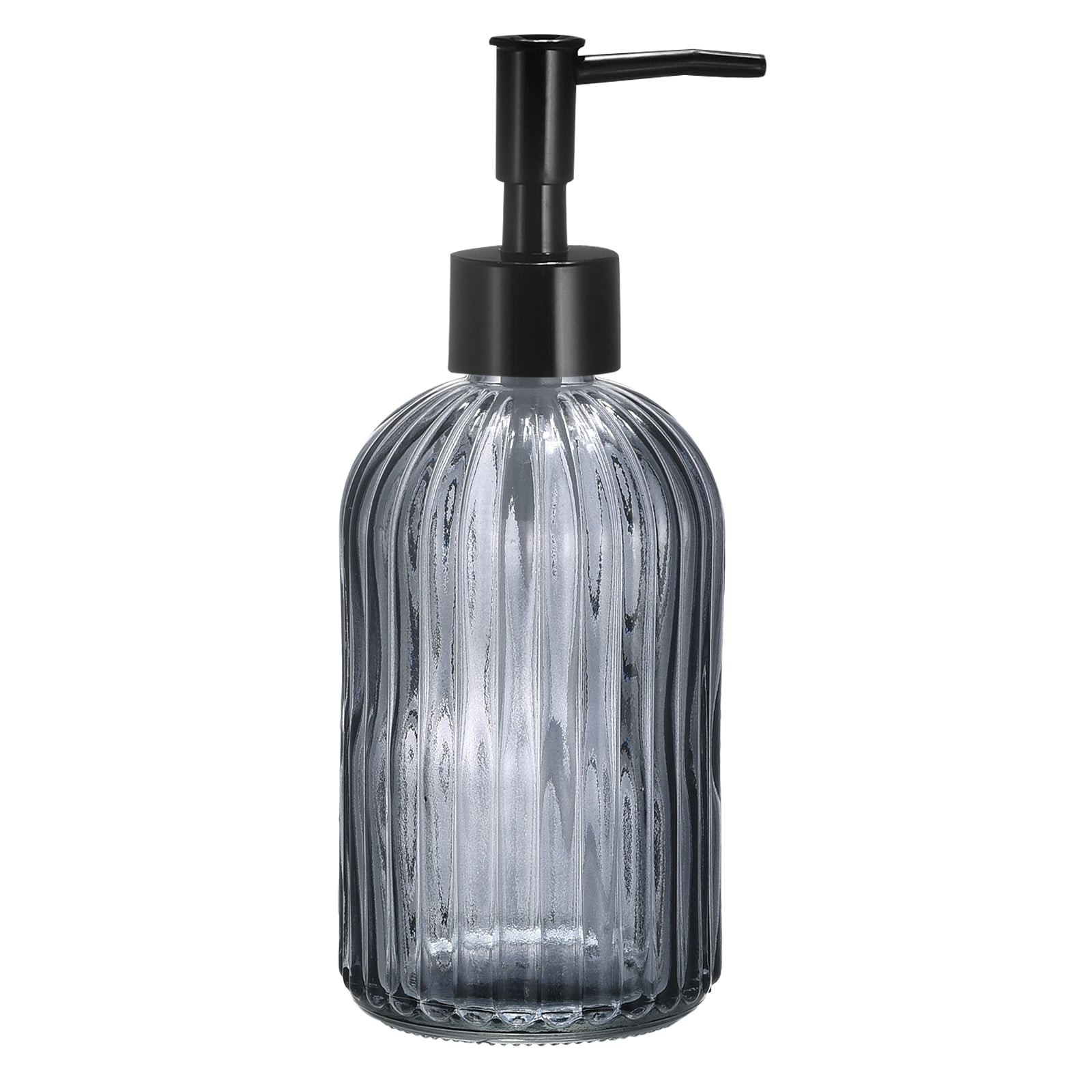 Uxcell Soap Dispensers Set 13.5Oz Glass Dish Hand Soap Dispenser with Pump for Bathroom, Gray