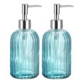 thumbnail image 1 of Uxcell Soap Dispensers Set 13.5Oz Glass Dish Hand Soap Dispensers with Pumps for Kitchen Bathroom, 2Pack Blue, 1 of 5