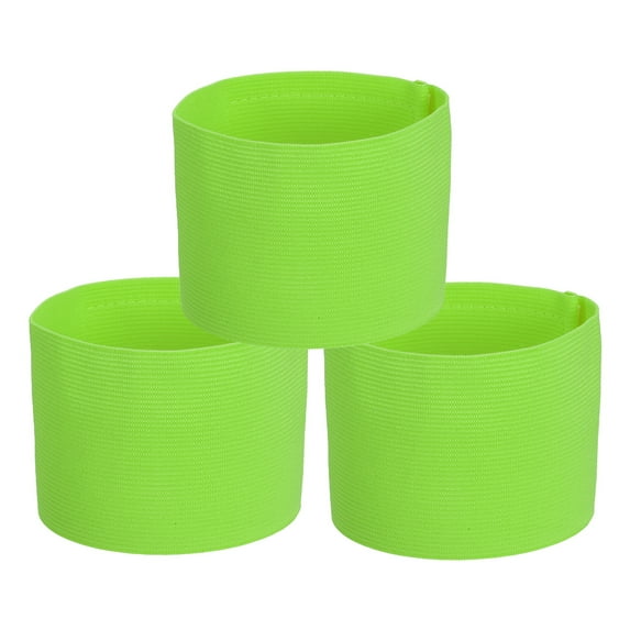 Soccer Captain Armband, 3 Pcs Captain Arm Bands for Soccer Elastic Captain Arm Band Sports Armbands Fluorescent Green
