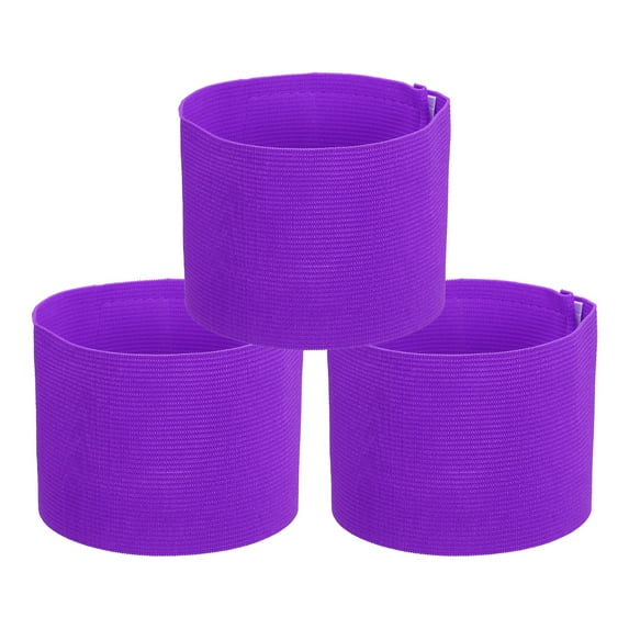 Soccer Captain Armband, 3 Pcs Captain Arm Bands for Soccer Elastic Captain Arm Band Sports Armbands Purple