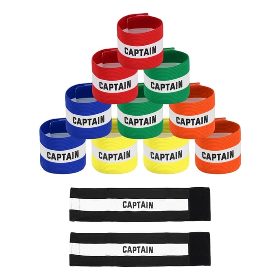 Uxcell Soccer Captain Armbands, Adjustable Captain Bands Soccer Elastic Armband Protective Arm Badge Bands, 12Pcs &Multicolor - Fit for (Adult Youth Team Sports/Football/Basketball)