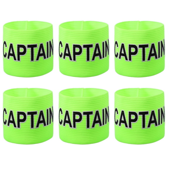 Uxcell Soccer Captain, Soccer Captain Armband Elastic Adjustable Leader Armband Team Sport Protective Arm Badge Band for Adult Youth Soccer Volleyball Team Training (6 Pack, Bright Green)