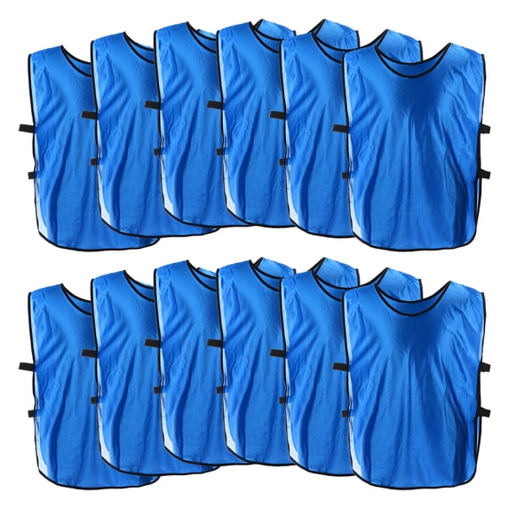 Uxcell Soccer Pinnies Training Vest 17.7 x 11 Inch Team Practice Pinnies Jersey Dark Blue 12 Pack