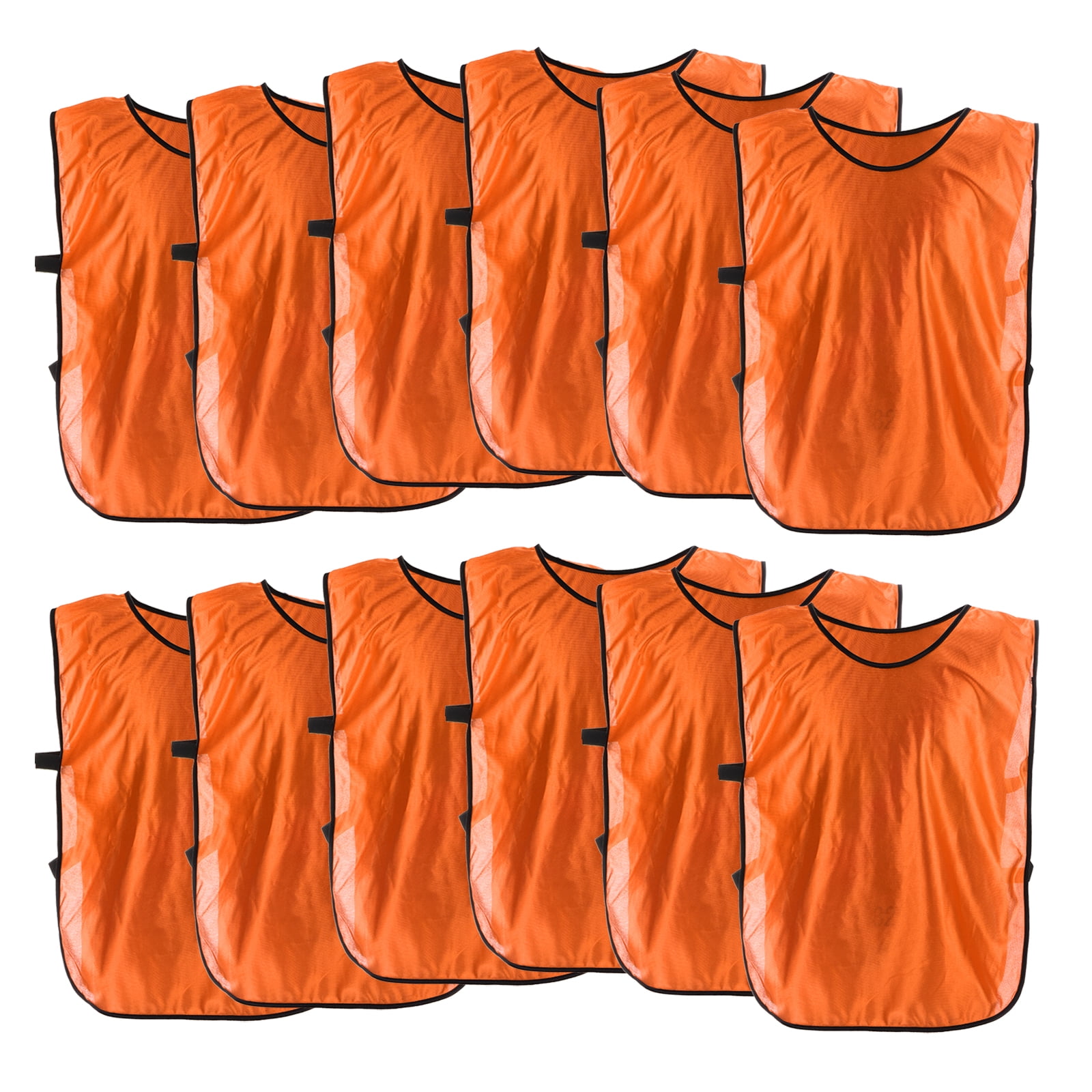 Lot De 24 Gilets D'entraînement De Football – 2 Couleurs Vives (orange/vert), Numérotés 1 à 12, Taille Adulte, Polyester Respirant – Pour Foot, Volley, Basket
