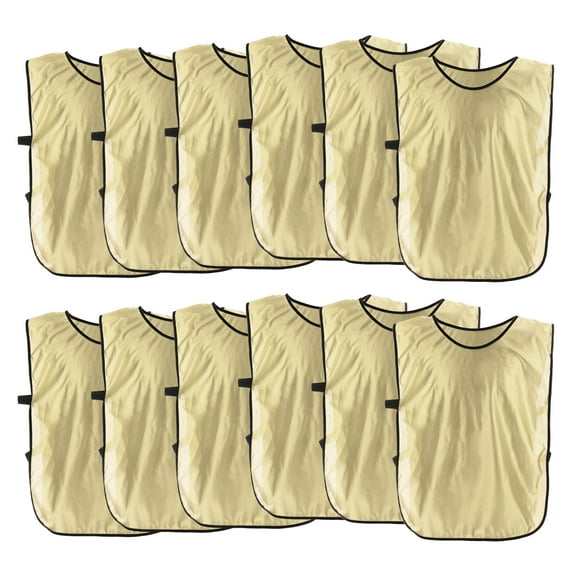 Uxcell Soccer Pinnies Training Vest 25 x 17 Inch Team Practice Pinnies Jersey Gold 12 Pack