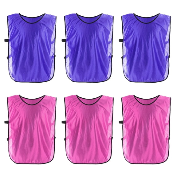 Uxcell Soccer Pinnies Training Vest 25 x 17 Inch Team Practice Pinnies Jersey Pink/Purple 12 Pack