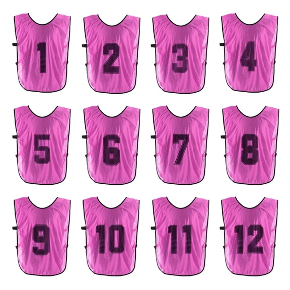 Uxcell Soccer Training Vest, Team Sports Pinnies Reversible Numbered Soccer Practice Pennies Medium Pink