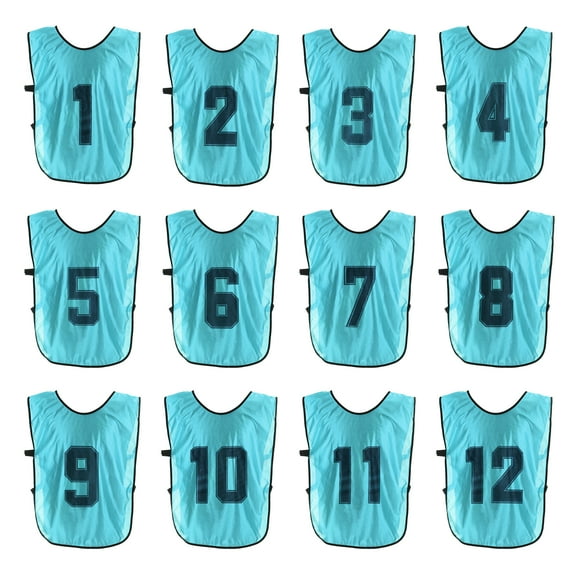Uxcell Soccer Training Vest, Team Sports Pinnies Reversible Numbered Soccer Practice Pennies X-Large Blue