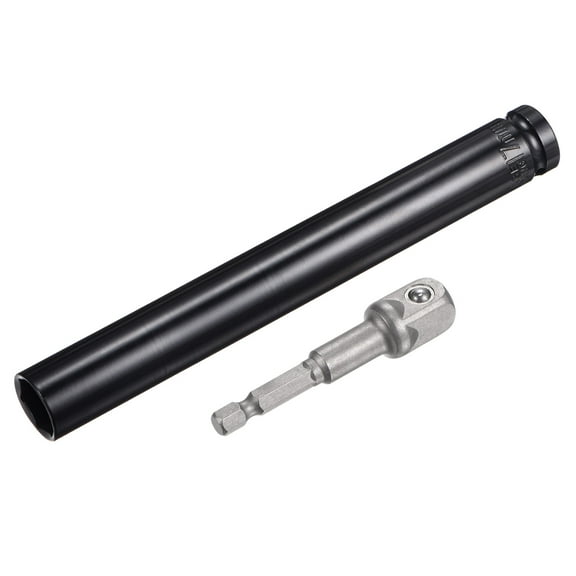 Uxcell Socket Accessory Set, 17mm Extra Long Deep Socket 1/4" Hex Shank Impact Adapter with 1/2" Drive