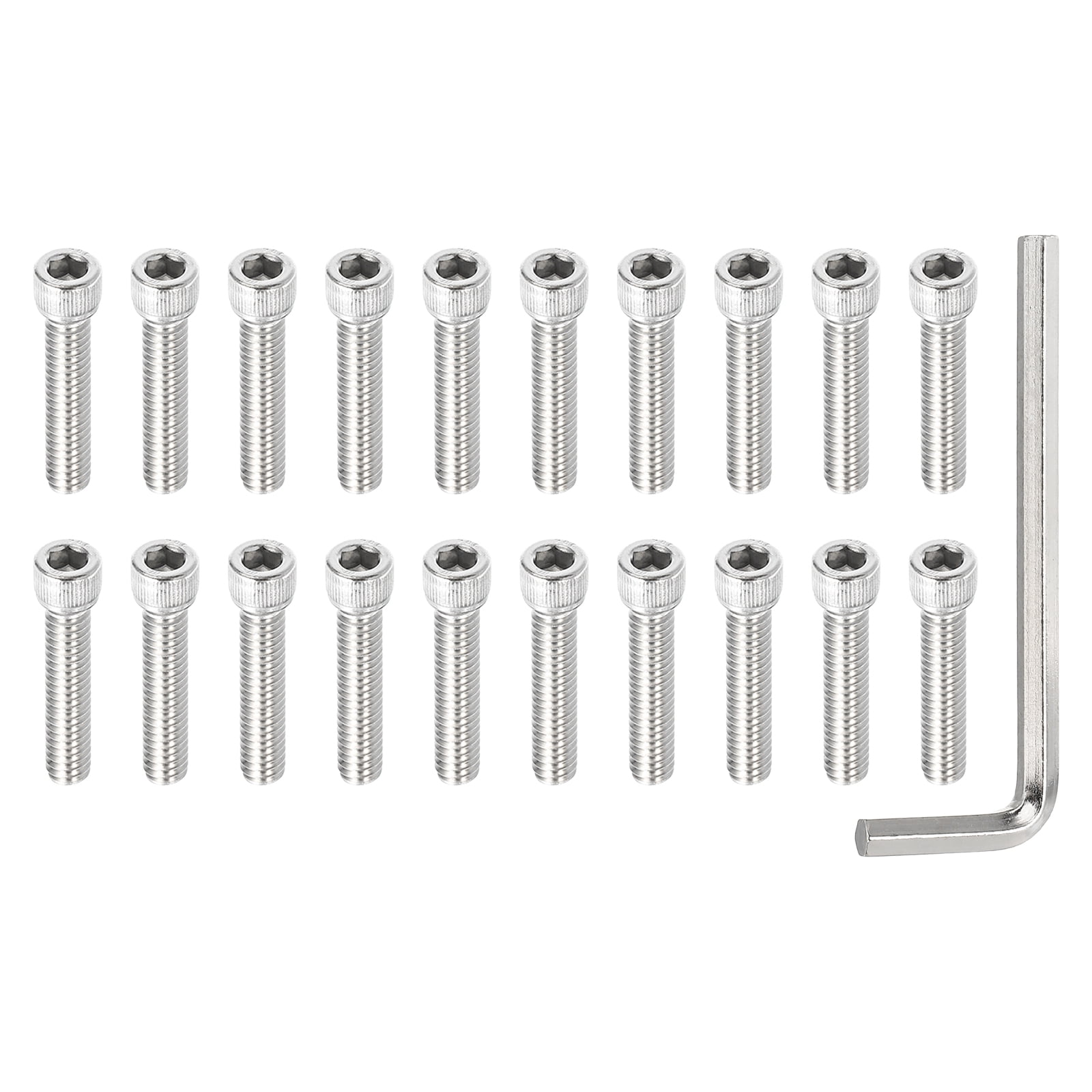 Uxcell Socket Head Screws Cap Bolt, 304 Stainless Steel Hexagon Socket Screws Silver 1/4"-20 x 1-1/4" 20