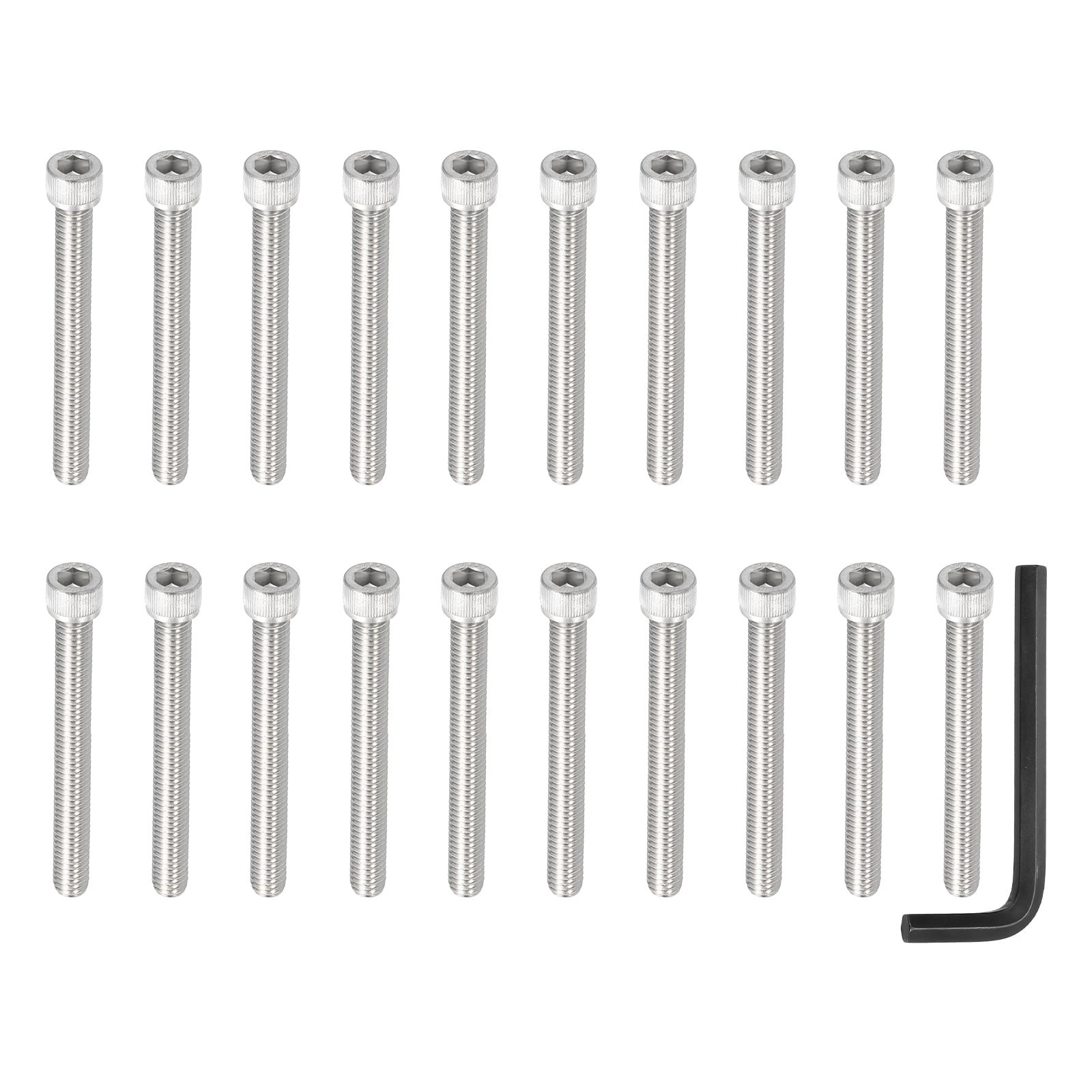 Uxcell Socket Head Screws Cap Bolt, 304 Stainless Steel Hexagon Socket Screws Silver/Black 3"-18 x 3" 10
