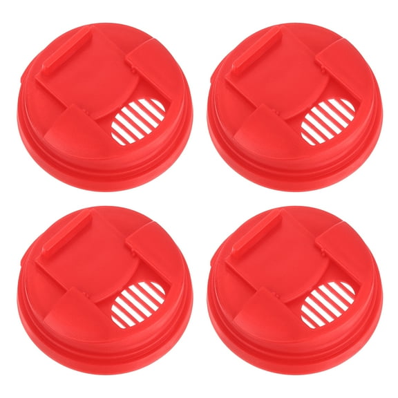Uxcell Soda Can Lids, 4pcs - Plastic Can Covers, Can Toppers Fit Standard Size for Soda Beverage Beer(Red)