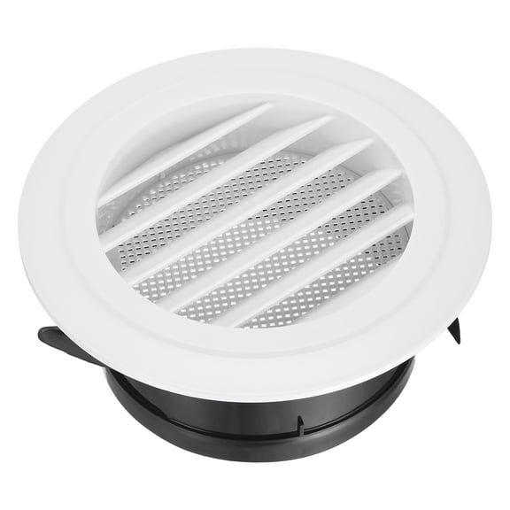 Uxcell Soffit Vent 5" ABS Louvered Exhaust Vent Grille Cover Ceiling Diffuser with Built-in Screen Mesh for Home Bathroom Office Kitchen Ventilation System