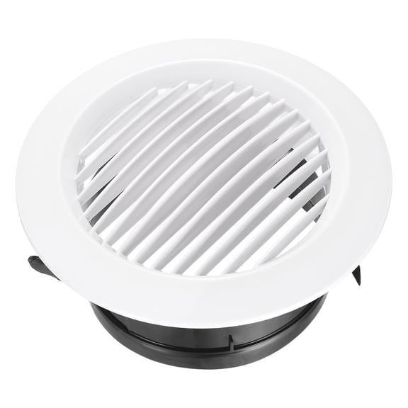 Uxcell Soffit Vent 5" ABS Round Exhaust Louvered Soffit Vent Grille Cover Ceiling Diffuser for Home Bathroom Office Kitchen Ventilation System