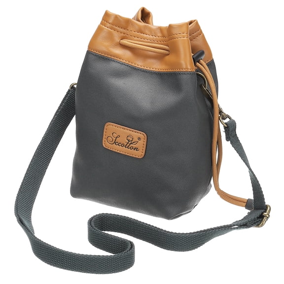 Uxcell Soft Camera Bag, L Size Camera Drawstring Shoulder Bag with Hand Strap, Grey