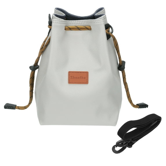Uxcell Soft Camera Bag,Lens Case Crossbody Drawstring Pouch Shoulder Bag for Outdoor Travel DSLR Cameras,Size L, Gray
