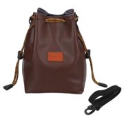 Uxcell Soft Camera Bag,Lens Case Crossbody Drawstring Pouch Shoulder Bag for Outdoor Travel DSLR Cameras,Size M, Brown