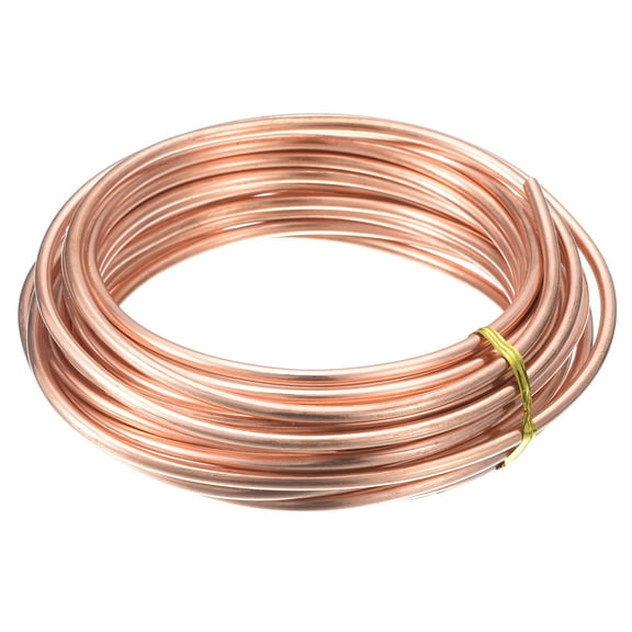 Uxcell Soft Copper Wire (8 Gauge, 19.5 FT), 99.9% Pure Bare Copper Wire for Crafts