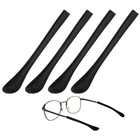 Uxcell Soft Glasses Ear Cushion [2 Pairs] - Silicone Eyeglasses Temple Tips Sleeve Anti-slip Grips - Black