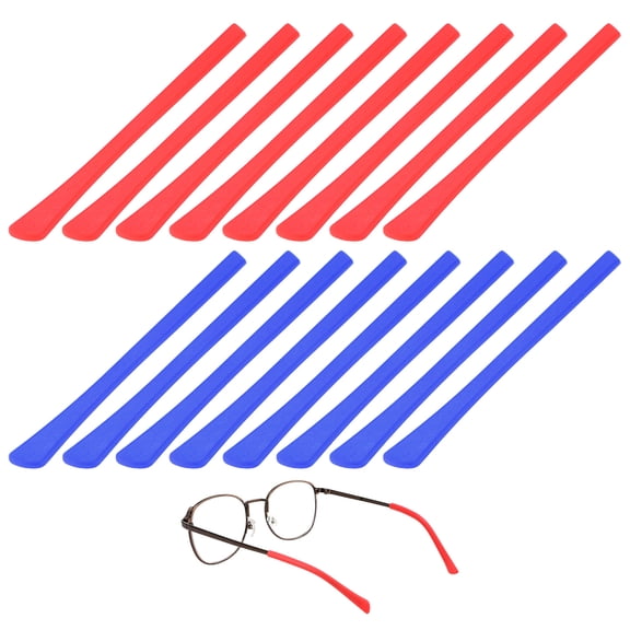 Uxcell Soft Glasses Ear Cushion [8 Pairs] - Silicone Eyeglasses Temple Tips Sleeve Anti-slip Grips - Red, Blue