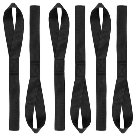 Uxcell Soft Loop Tie Down Straps, Breaking Strength Strap Loops Black 12"x1"