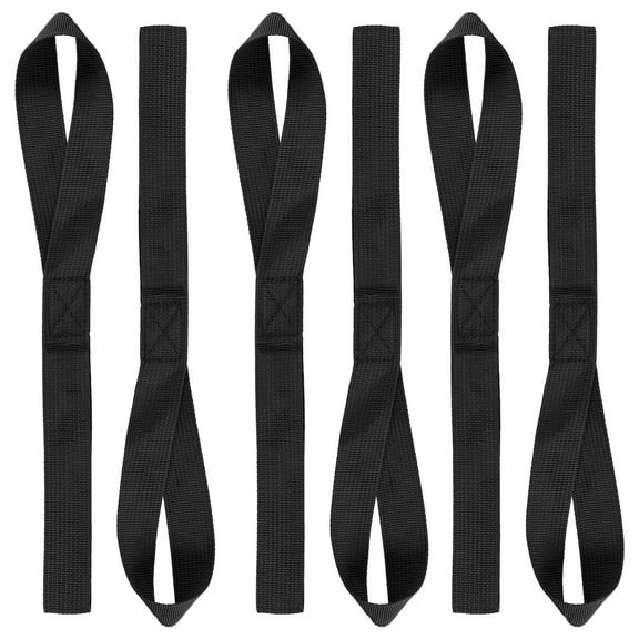 Uxcell Soft Loop Tie Down Straps, Breaking Strength Strap Loops Black 12"x1"
