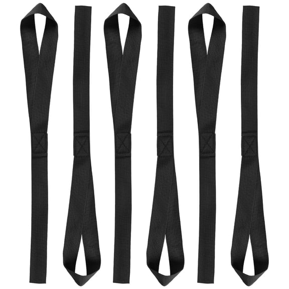 Uxcell Soft Loop Tie Down Straps, Breaking Strength Strap Loops Black 16"x1"