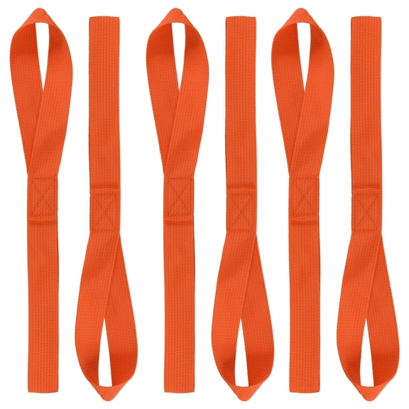 Uxcell Soft Loop Tie Down Straps, Breaking Strength Strap Loops Orange 12"x1"