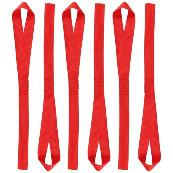 Uxcell Soft Loop Tie Down Straps, Breaking Strength Strap Loops Red 16"x1"