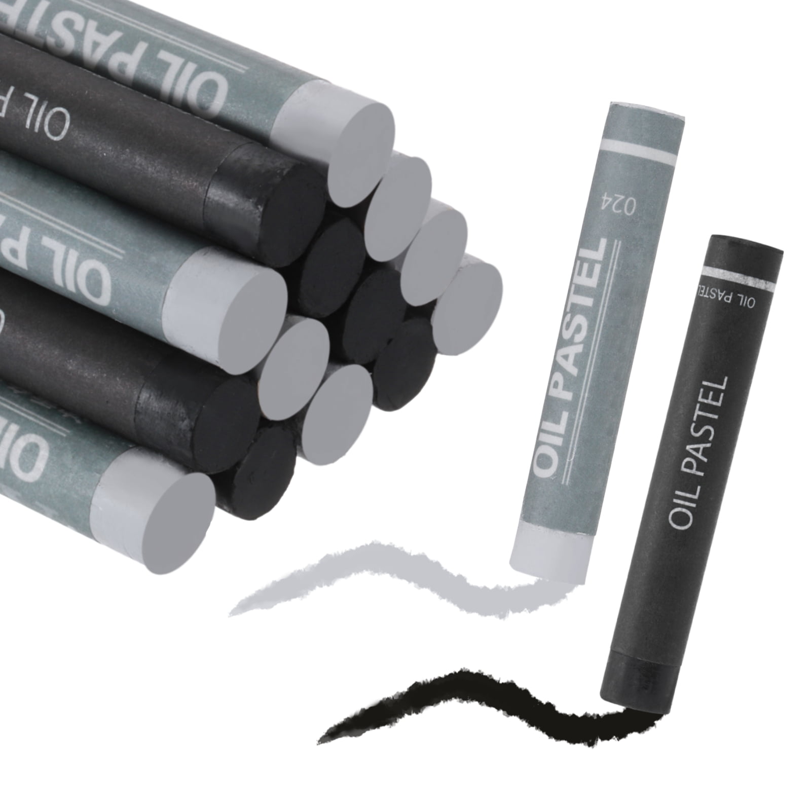 Uxcell Soft Oil Pastels, Oil Pastel Crayons Vibrant Color Blendable Art Supplies for Painting Drawing Blending Painting Artists Beginners Professional(Black Light Gray, Pack of 36)
