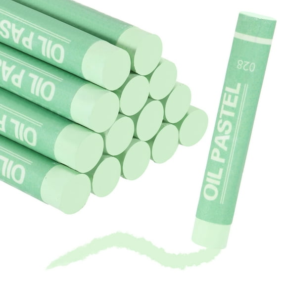 Uxcell Soft Oil Pastels, Oil Pastel Crayons Vibrant Color Blendable Art Supplies for Painting Drawing Blending Painting Artists Beginners Professional(Light Green, Pack of 16)