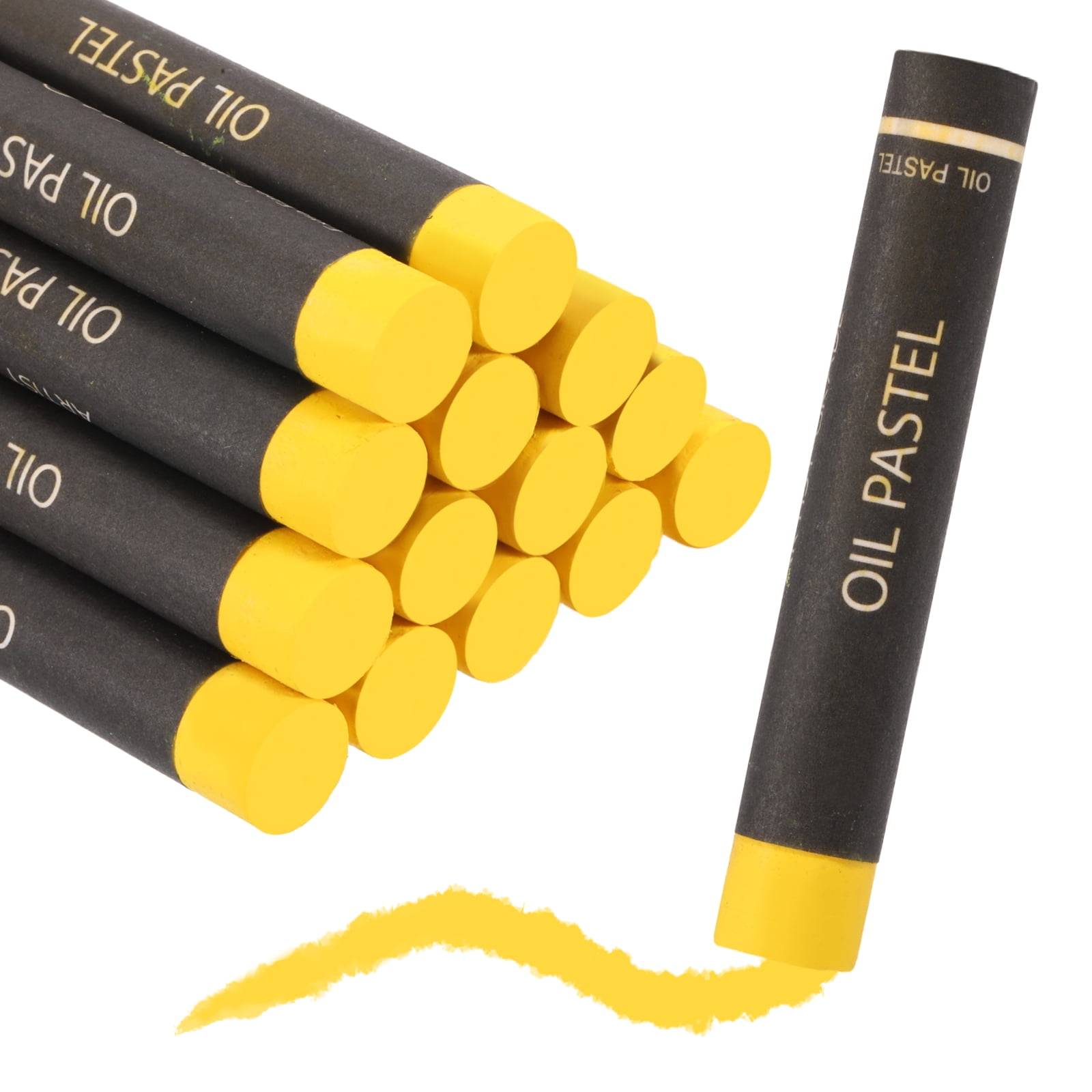 Uxcell Soft Oil Pastels, Oil Pastel Crayons Vibrant Color Blendable Art Supplies for Painting Drawing Blending Painting Artists Beginners Professional(Yellow, Pack of 36)