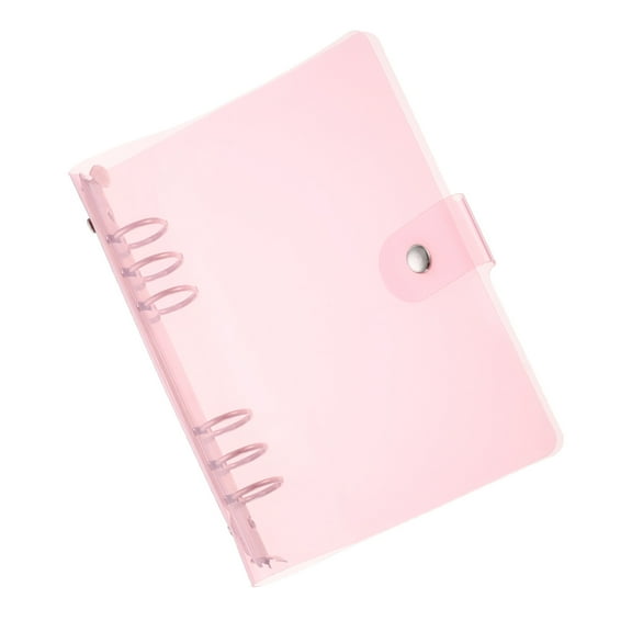 Uxcell Soft A6 Clear Binder Cover with Snap Button Closure,Pink