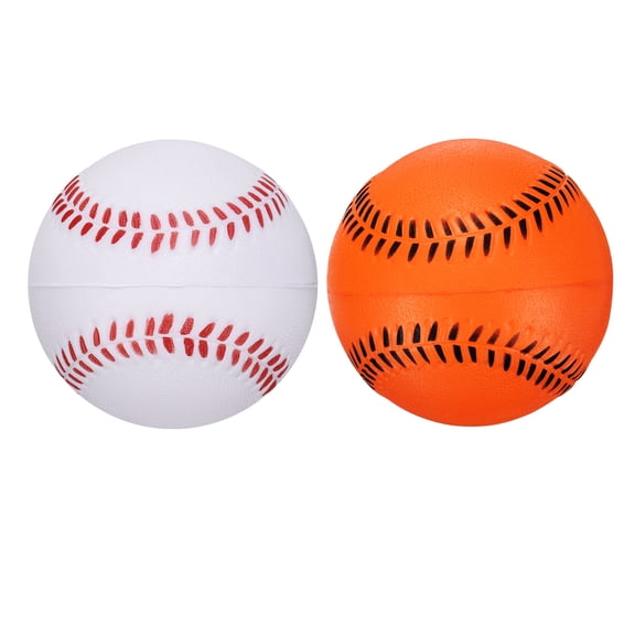 Uxcell Soft Sponge Foam Baseballs, PU Solid Baseballs Training Practice Ball 9" & 2 Pack & White/Orange-Fitting for (Daily Practice/Fun Sports/Competition)
