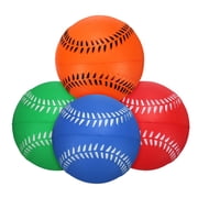 Uxcell Soft Sponge Foam Baseballs, PU Solid Baseballs Training Practice Ball 9" & 4 Pack & Orange/Blue/Red/Green-Fitting for Daily Practice/Fun Sports/Competition