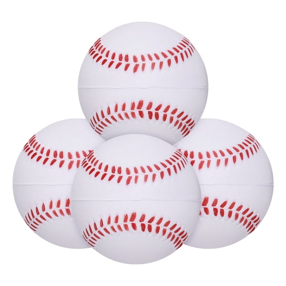 Uxcell Soft Sponge Foam Baseballs, PU Solid Baseballs Training Practice Ball 9" & 4 Pack & White-Fitting for (Daily Practice/Fun Sports/Competition)